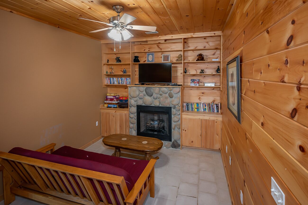 Lower Level | TV | Gas Fireplace