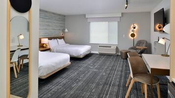 Studio, 2 Queen Beds, Non Smoking | In-room safe, desk, laptop workspace, free WiFi