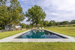 Outdoor pool, a heated pool - Peaceful Light-Filled Guesthouse 1 Hour From NYC (Pound Ridge)