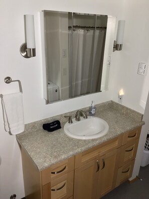 Shower, hair dryer, towels, soap - Contemporary 1 bd House, minutes to airport & ferry (Juneau)