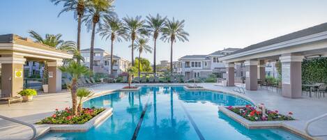 Outdoor pool, a heated pool