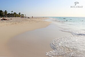 Playa en los alrededores, camastros y toallas de playa 