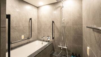 Free toiletries, hair dryer, slippers, electronic bidet