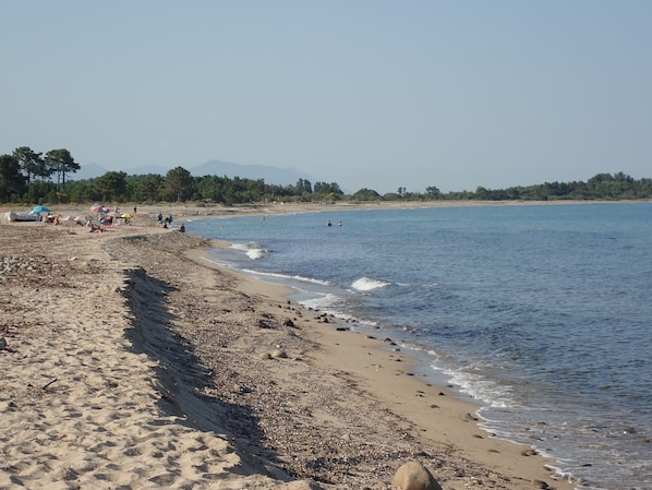 Beach nearby, sun-loungers, beach towels