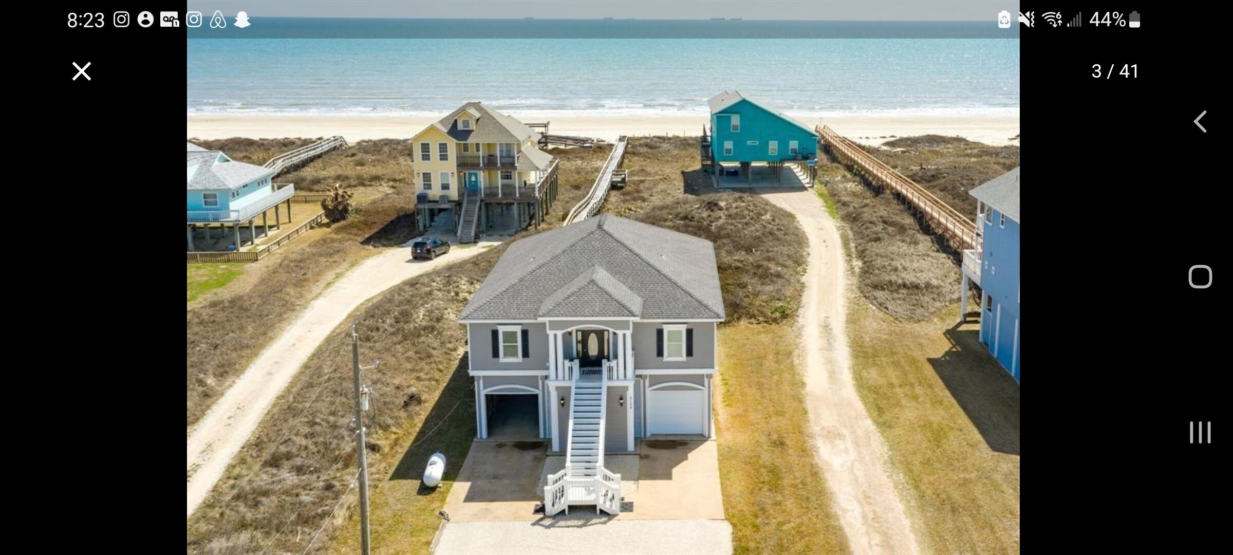 Elegant beach front house with a private boardwalk to the beach