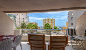 Outdoor dining - 13D TB 2 bedrooms, 2nd line beach with sea views (Calpe/Calp)
