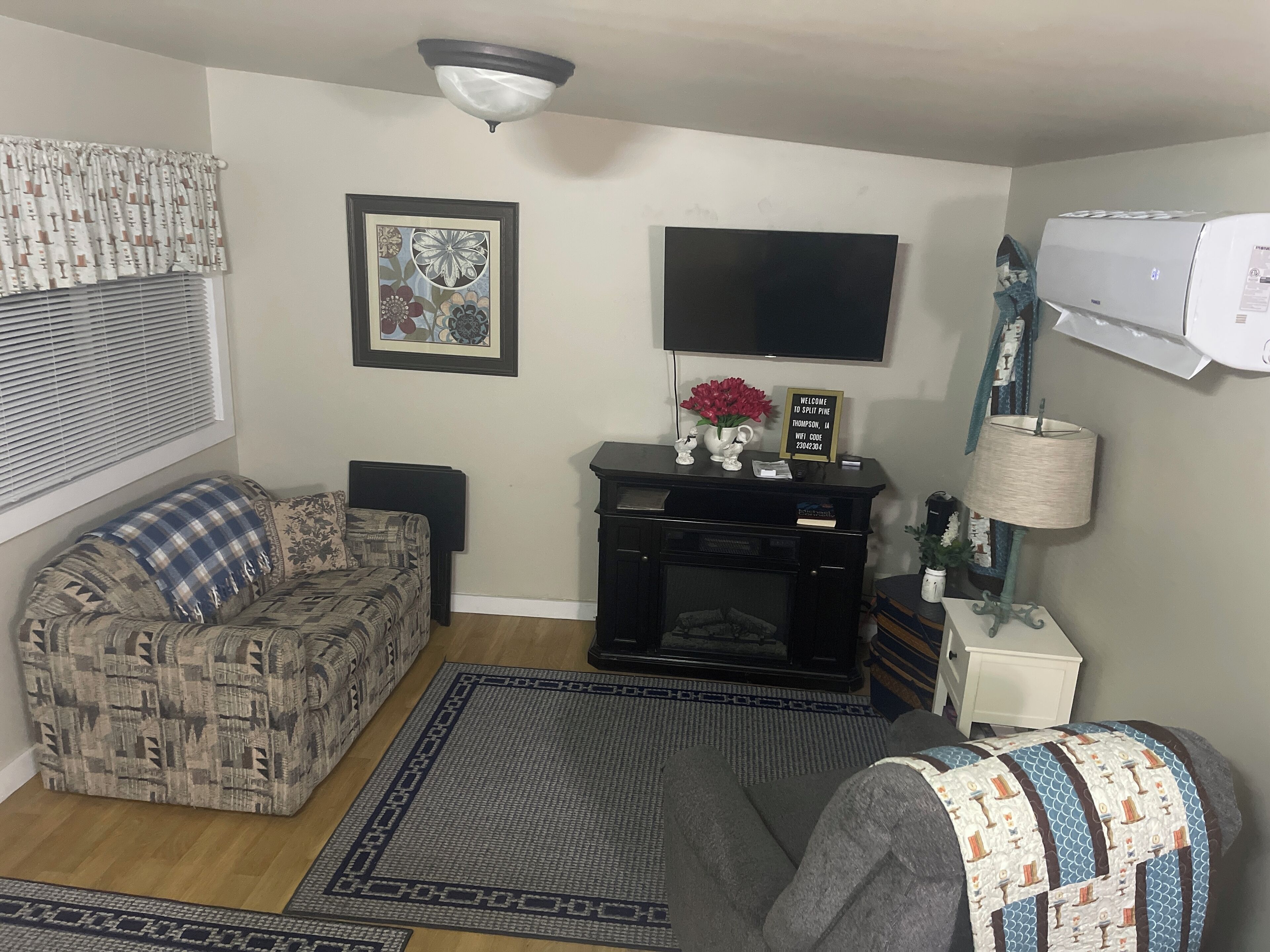 智能电视、壁炉、书