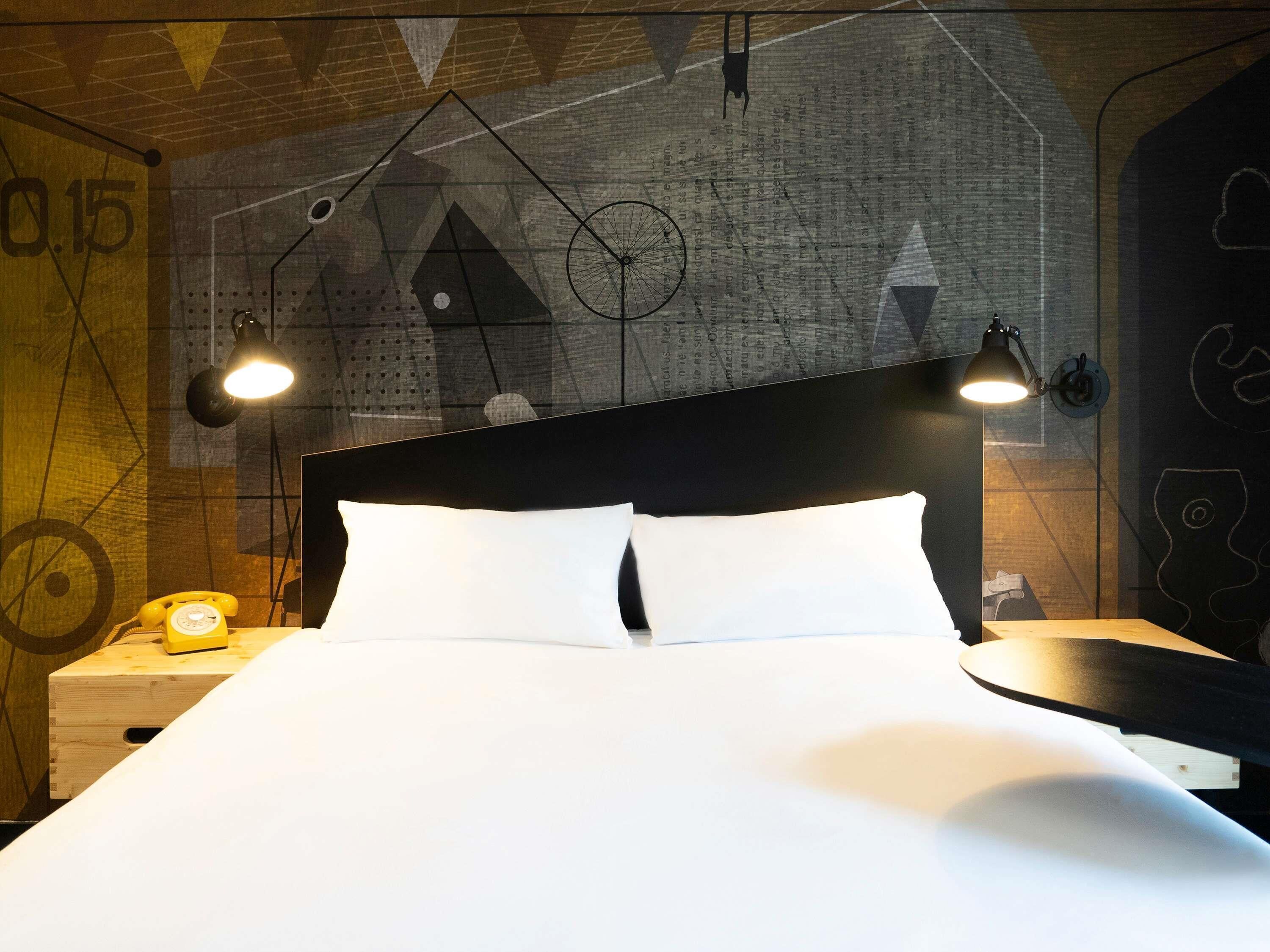Premium bedding, pillowtop beds, desk, laptop workspace