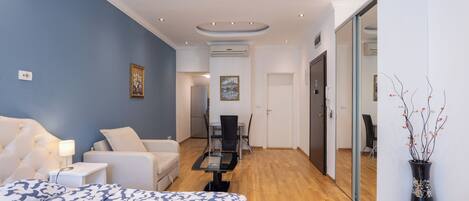 Memory foam beds, desk, blackout drapes, soundproofing