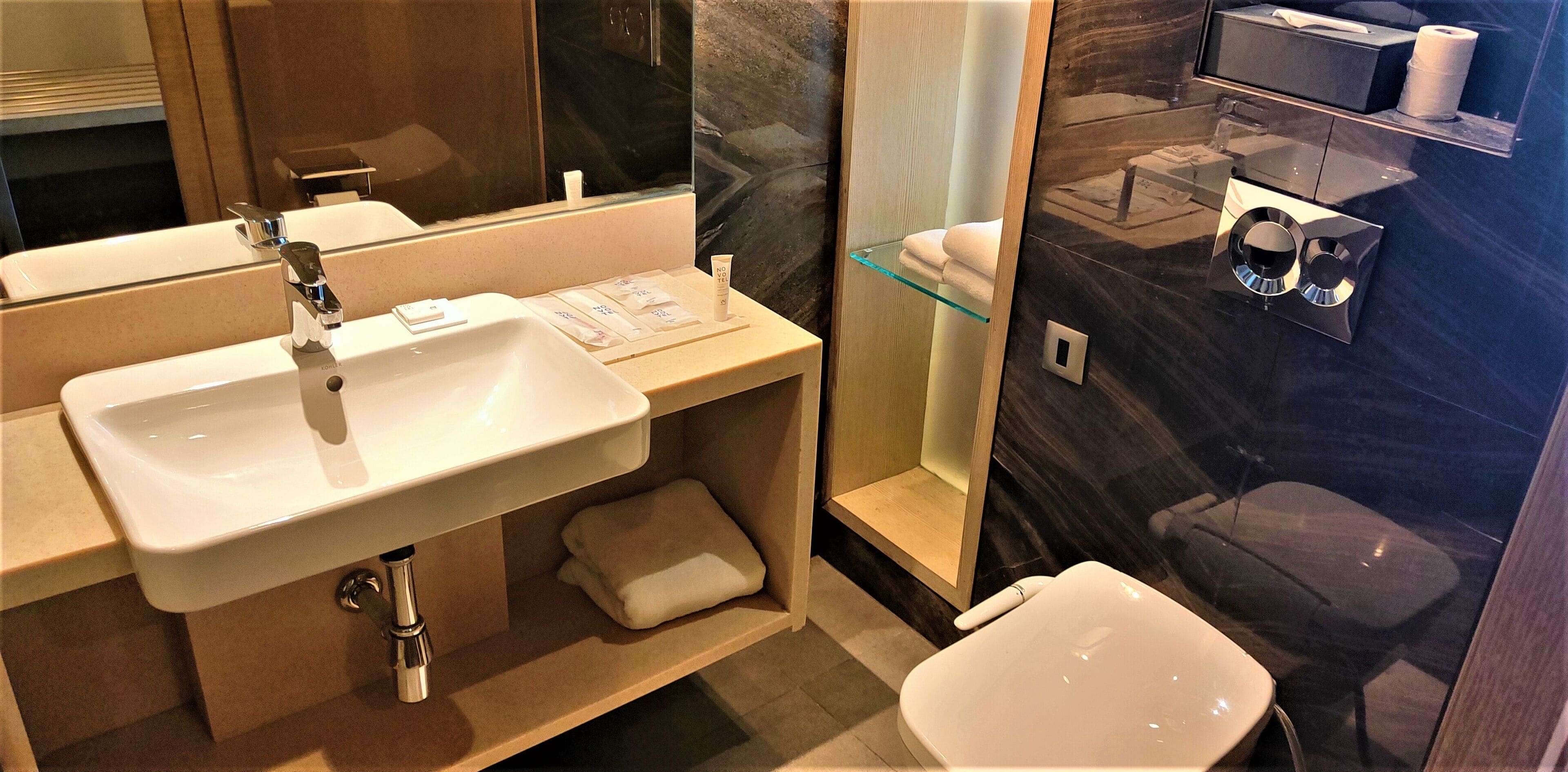 shower, rainfall showerhead, eco-friendly toiletries, hair dryer