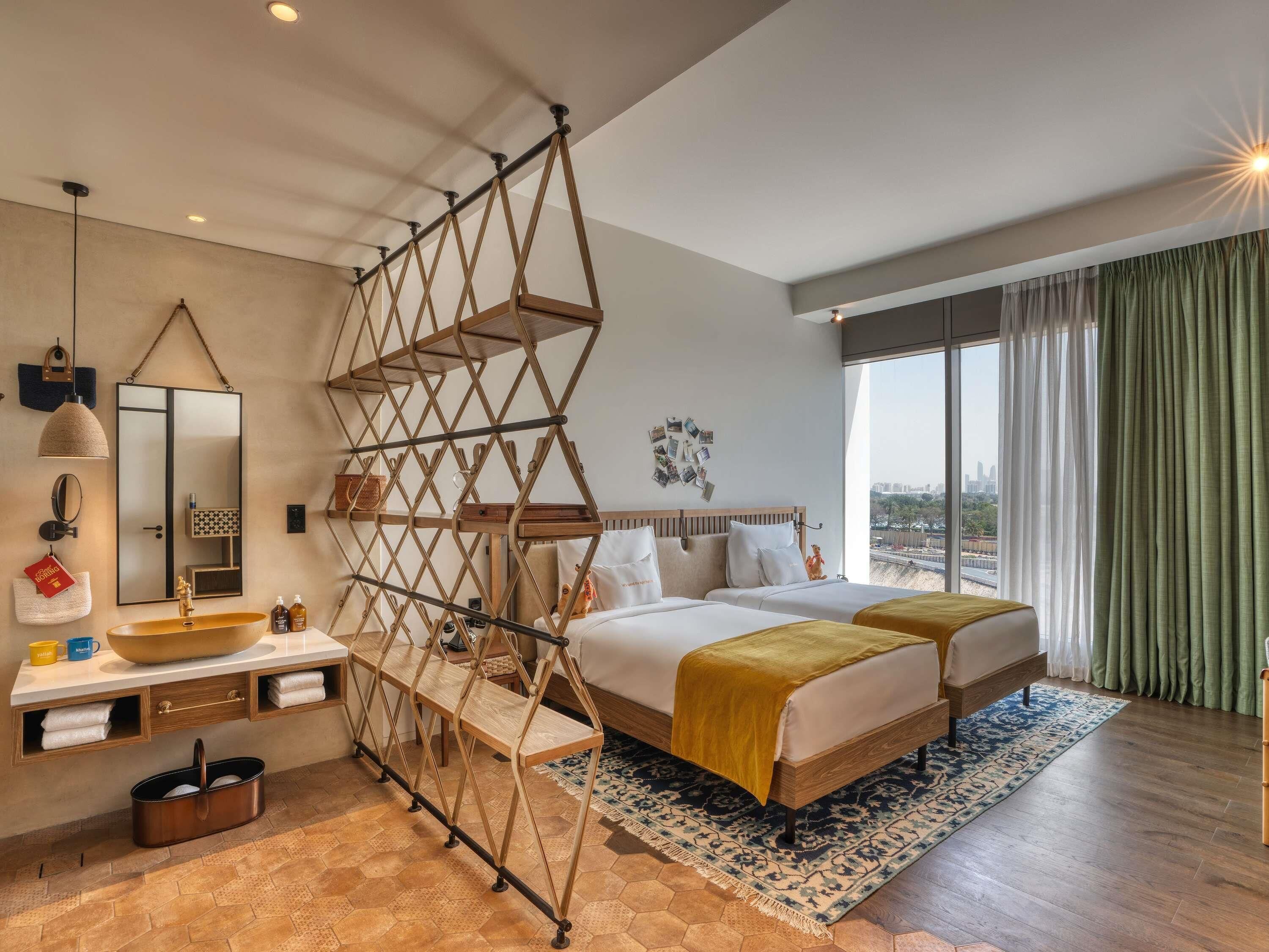 Large Glamping Twin | Premium bedding, free minibar, in-room safe, individually decorated