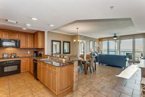 Microwave, dishwasher, coffee/tea maker, toaster