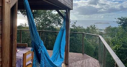 Chalet AYOUNAKA at sunset, panoramic view of the Caribbean Sea