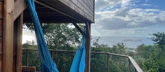 Chalet AYOUNAKA at sunset, panoramic view of the Caribbean Sea