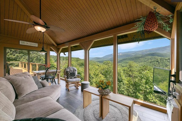 Smart TV, fireplace, video games, DVD player