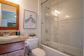 Bañera, secador de pelo, toallas