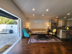 Smart TV, foosball, books