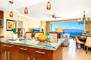 Your modern kitchen has everything you need - and an incredible ocean view to boot!