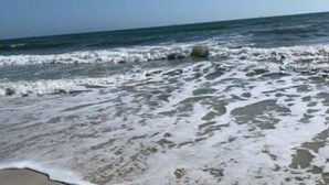 Una playa con olas rompiendo suavemente en la orilla.