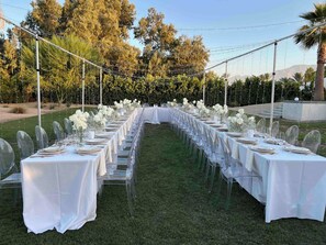 Outdoor banquet area