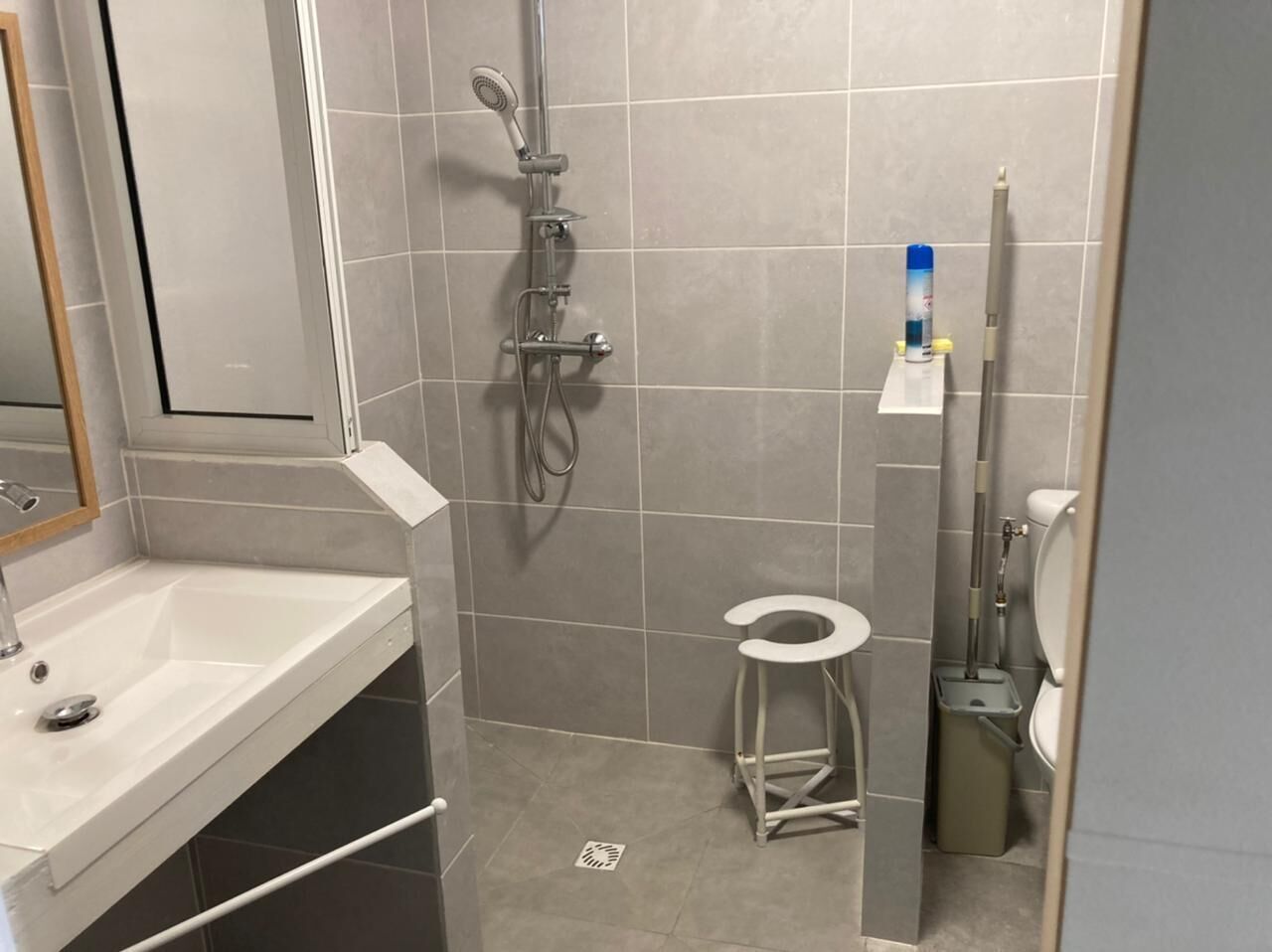 Een douche, een haardroger, handdoeken