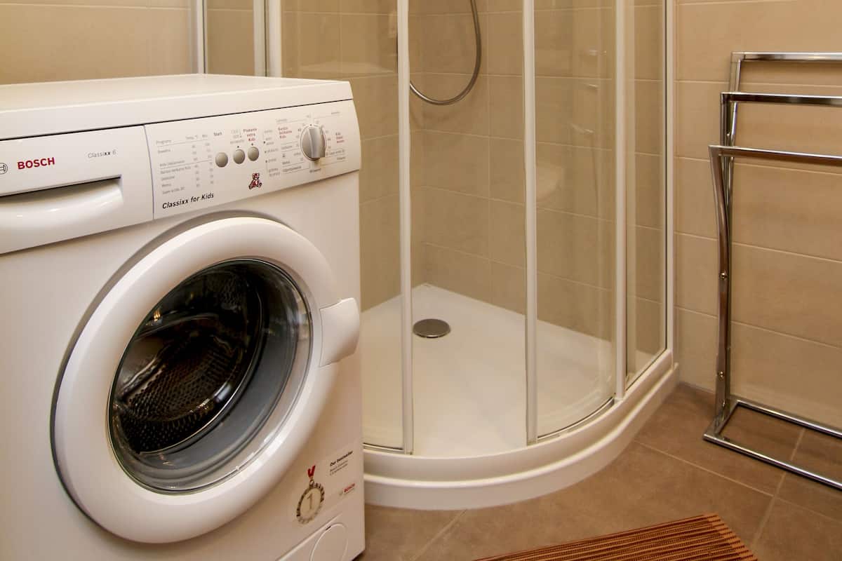 Basic Apartment | Bathroom | Shower, hair dryer, towels