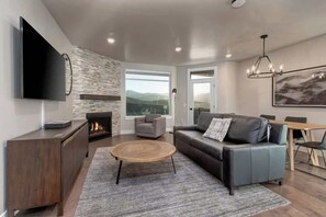 TV, fireplace, video games, offices