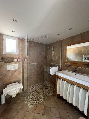 Dusche, Handtücher, Seife, Toilettenpapier