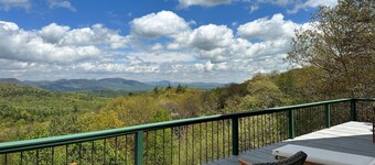 Spectacular views of the Blue Valley, steps from the Rabun Bald trailhead!