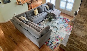 Smart TV, fireplace, video games, DVD player