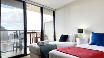 Căn hộ có tầm nhìn toàn cảnh, 2 phòng ngủ | 2 phòng ngủ, bộ trải giường bằng vải cotton Ai Cập