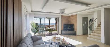 Villa, 3 chambres, piscine privée, vue sur le jardin | Aire de séjour