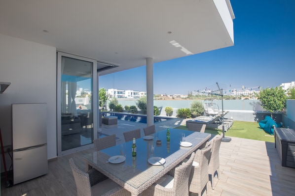 Villa, 3 Bedrooms, Private Pool | Outdoor dining