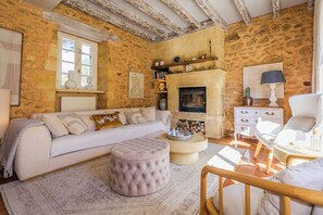 Télévision, cheminée, lecteur de DVD, table de tennis de table