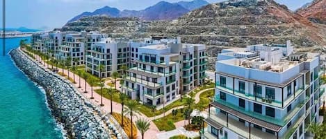 Guests can enjoy stunning sea views from their balconies.