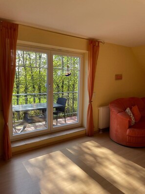 Una televisión, una chimenea