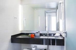 Ensemble baignoire-douche, séchoir à cheveux, serviettes fournies
