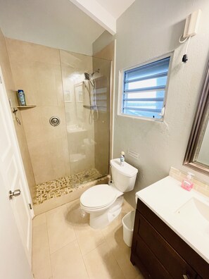 Dusche, Haartrockner, Handtücher