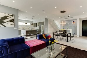 Smart TV, fireplace, printers
