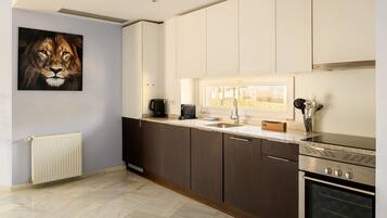 Frigorifero, forno, piano cottura, lavastoviglie