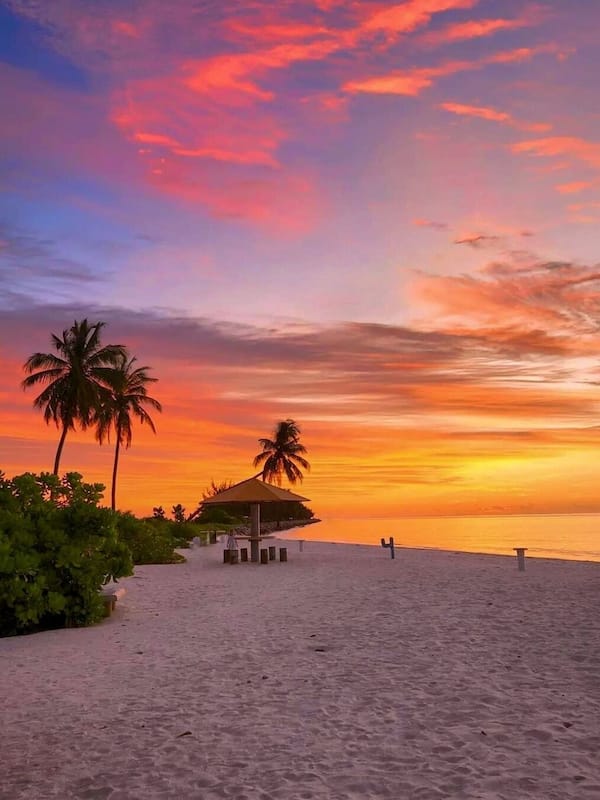 Beach nearby, white sand, free beach shuttle, snorkeling