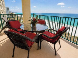 Outdoor dining - Jade East 710 - Beachfront 3BR w/Gulf Balcony (Destin)