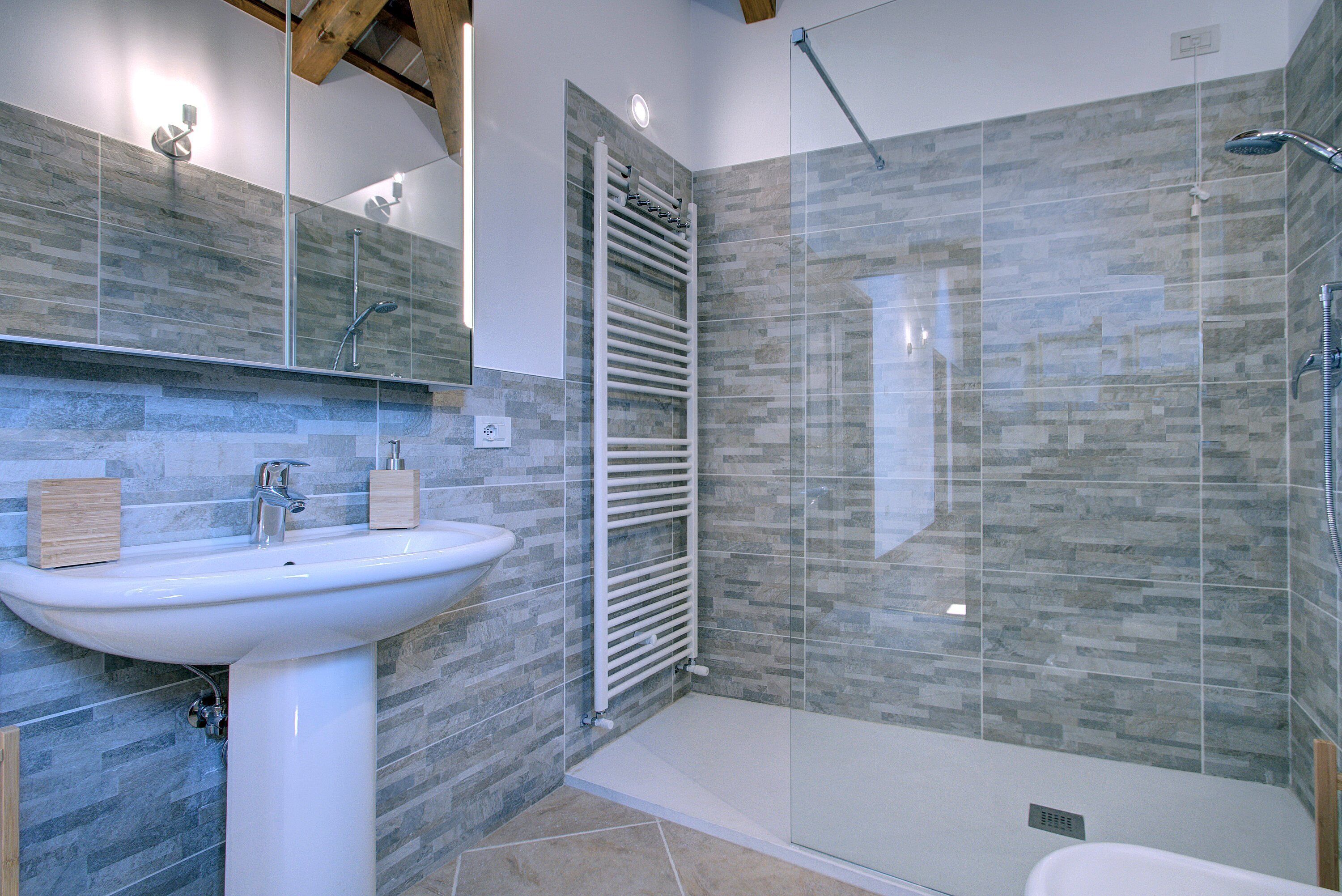Hair dryer, bidet, towels, soap
