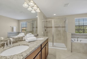 Bathtub, hair dryer, towels, soap