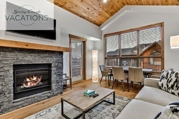 Televisión, chimenea