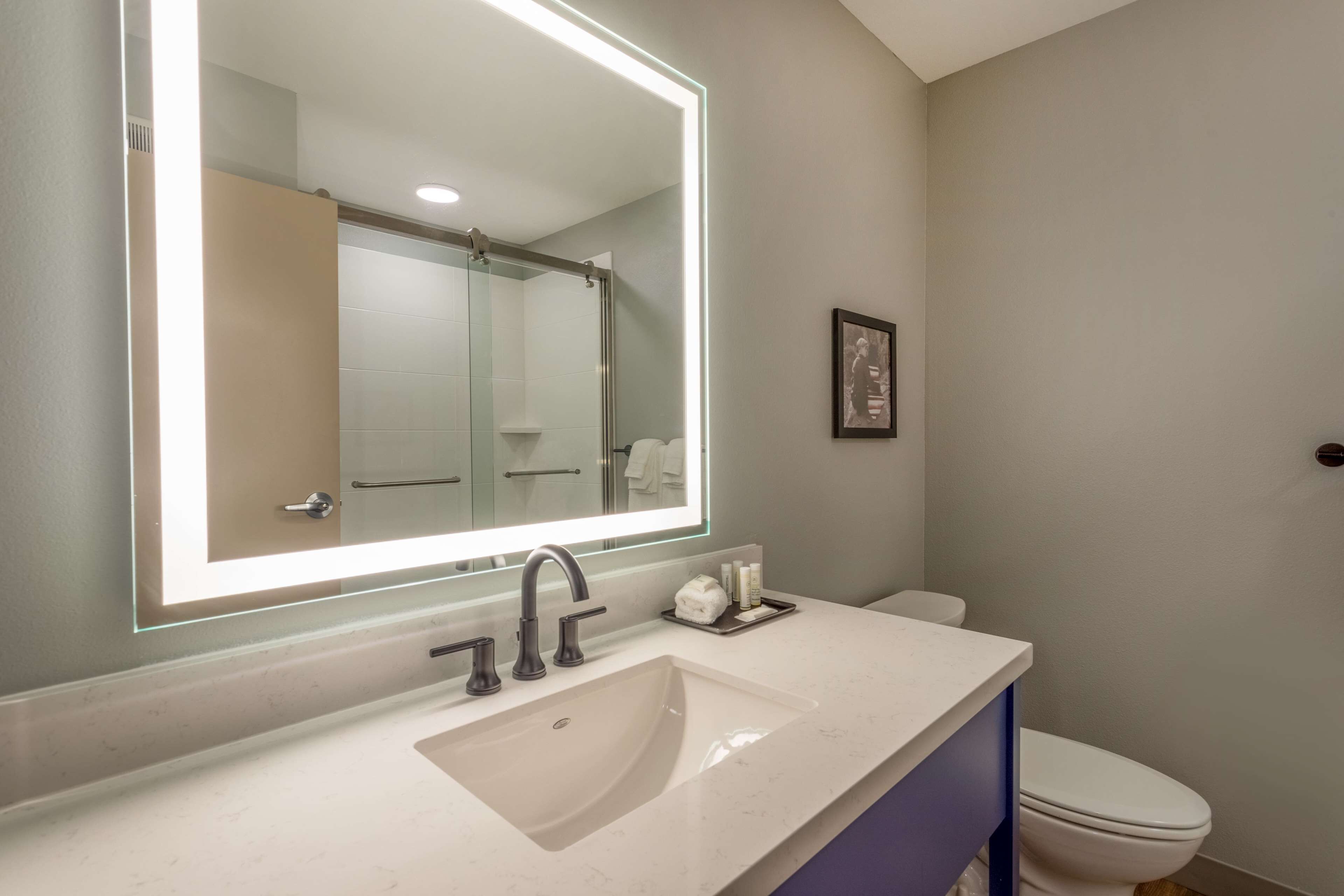 free toiletries, hair dryer, towels