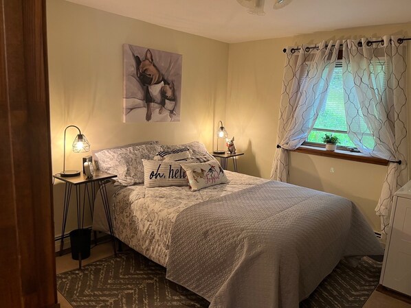 1 bedroom, iron/ironing board, travel crib, free WiFi