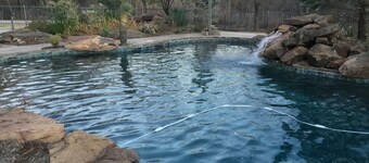 Beautiful 10 acre wooded estate with 4 bedrooms, 4 1/2 baths & private pool.