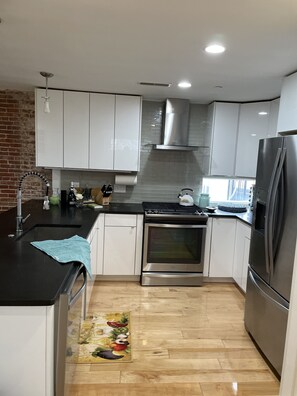 Fridge, microwave, oven, stovetop - Entire condo center of downtown Newburyport (Newburyport)