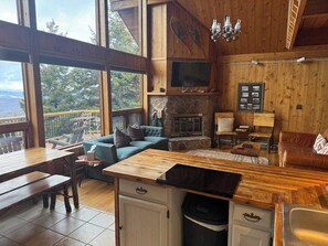 Fireplace - The Cedar Chalet @ 59 Westridge (Dunmore)